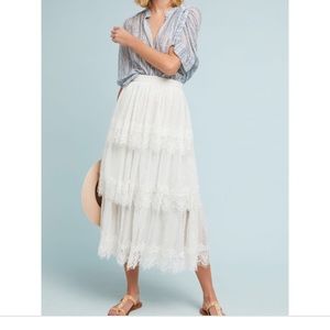 Anthropologie Skirts - Tiered Maxi with Lace Trim. Anthropologie Skirts - Tiered Maxi with Lace Trim.